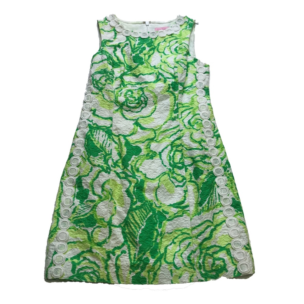 Lilly Pulitzer Mila Lace Detail Shift Midi Dress